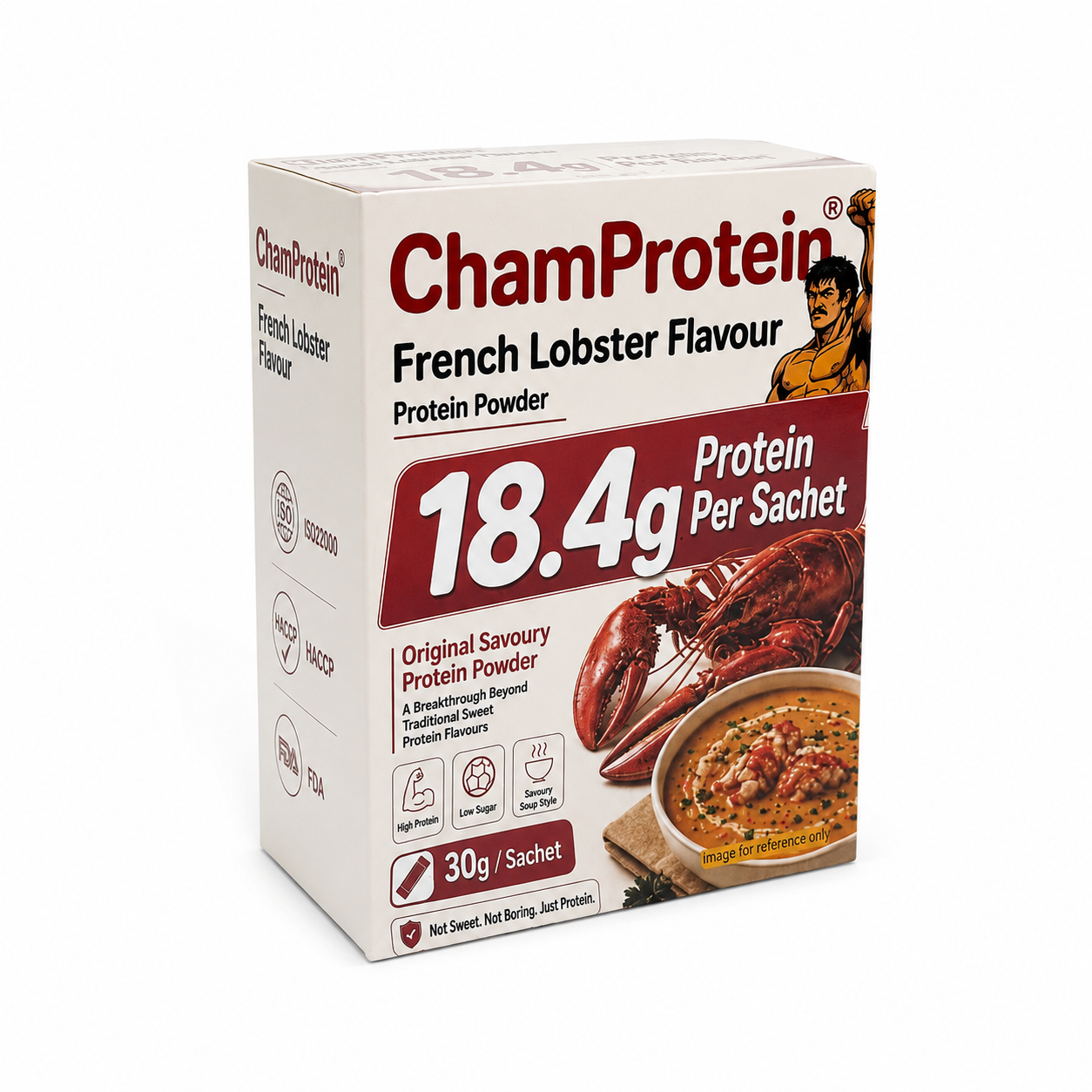 ChamProtein® 鹹口法式龍蝦味蛋白粉 240g|每包18.4g蛋白|香港少見 Savoury Protein|健身減脂高蛋白鹹湯