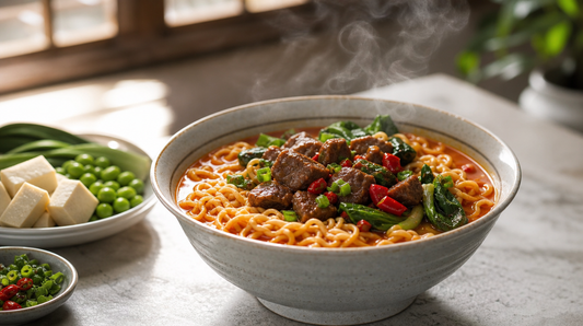 How to compare instant noodles for fitness and fat loss? Should a cup with 32g protein and 227kcal be included in a meal?
