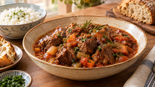 Tuscan Red Wine Tomato Braised Venison