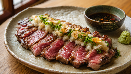 Pan-seared Ribeye with Wasabi and Soy Sauce