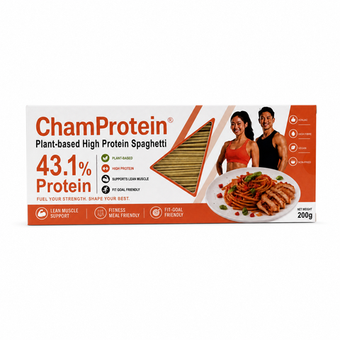 ChamProtein® 43.1% Protein 植物基高蛋白意粉 200g｜每100g 43.1g蛋白質｜8g膳食纖維｜Vegan純素｜非油炸健身意粉[常溫]