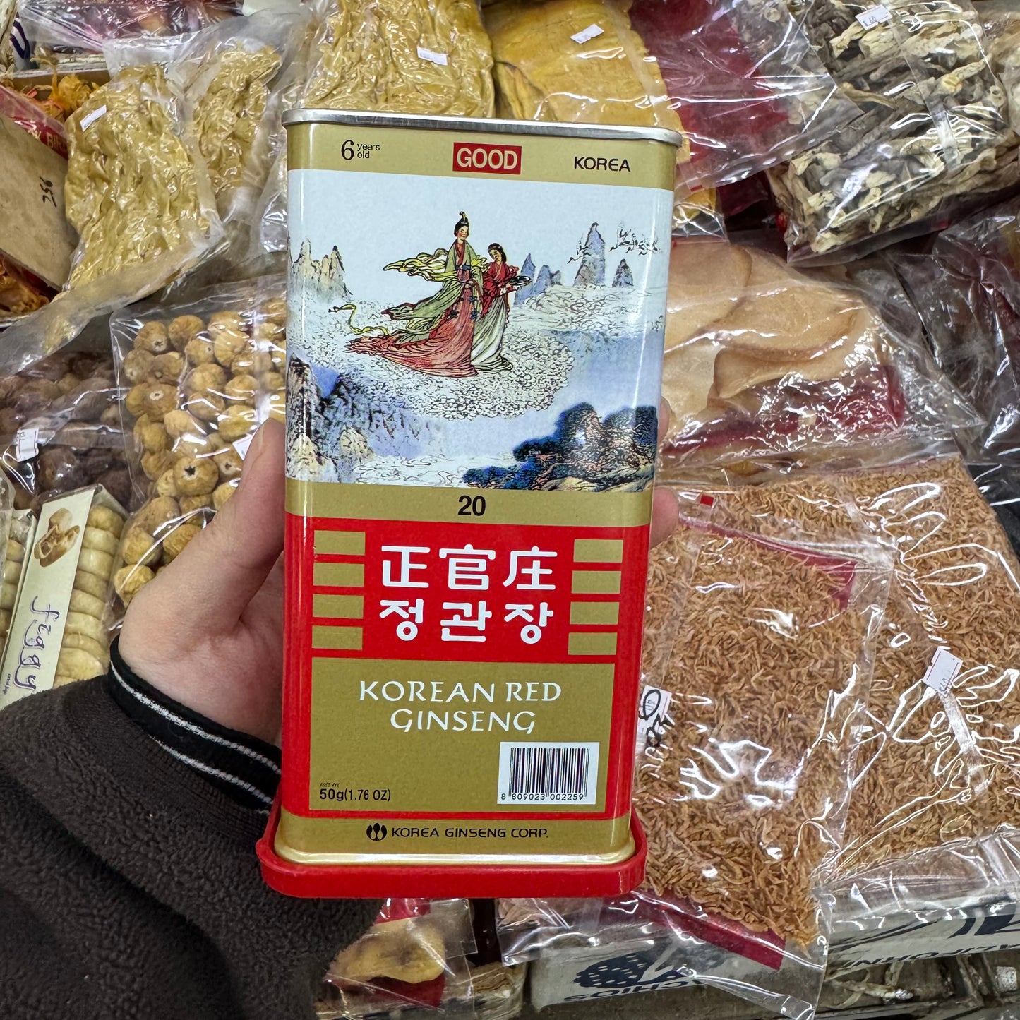 正官庄6年根高麗紅蔘（20支級）｜150g 小罐｜中高階整支紅蔘｜韓國🇰🇷原裝滋補之選