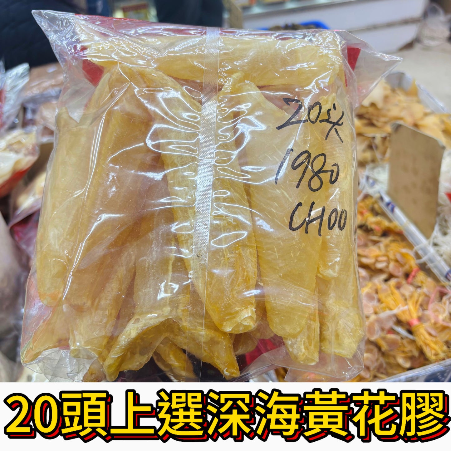 20頭精選深海黃花膠｜金黃厚身中大件｜每袋600g｜高膠質滋補養顏首選｜每斤約20頭