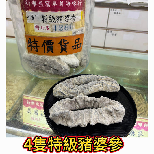 4 頭特級豬婆參｜厚實大條｜高級海味滋補選擇｜一斤約4頭