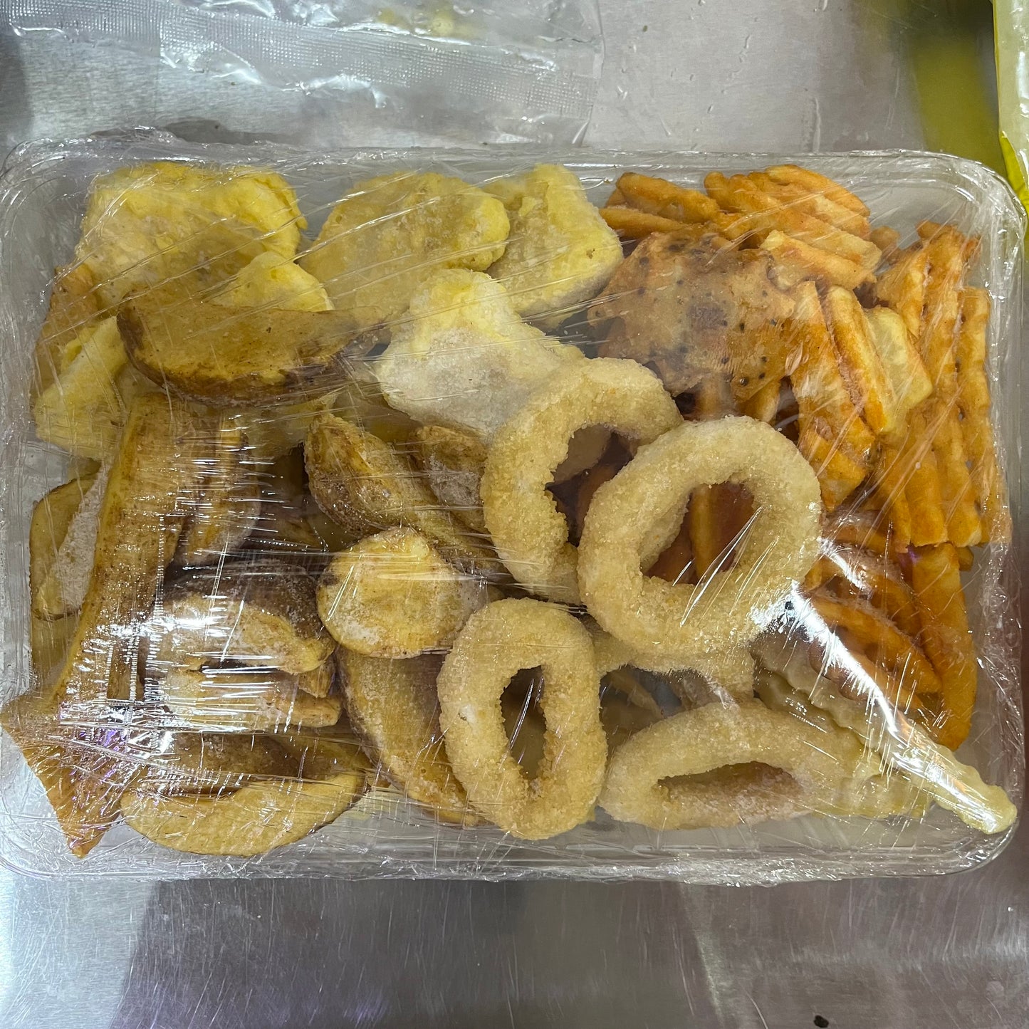 [2024 Paris Olympics] Fried potato set with 5 types of fried potatoes｜2lb package｜Contains Belgian 🇧🇪 fried potato wedges｜Dutch 🇳🇱 spicy potato wedges｜Belgian onion rings｜Starmax French fries｜McNugget style fried Chicken Nuggets｜Can be air-fried