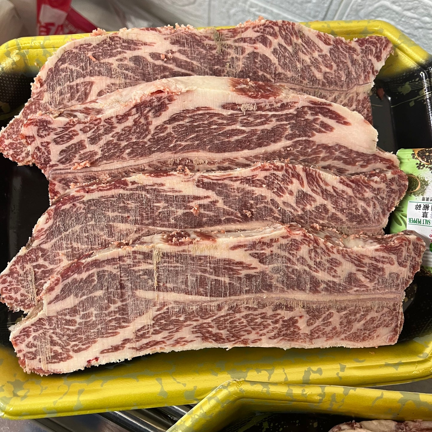 Russian MIRATORG Prime Black Angus boneless beef short ribs | Raised in a mixture of vanilla, grain and wheat | Meat is tender and creamy |High-quality snowflake texture produced by extremely cold weather