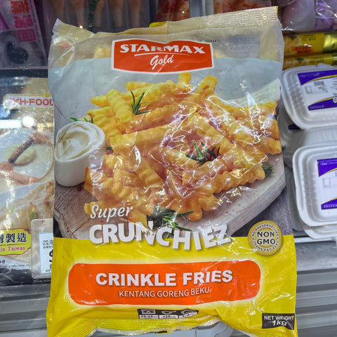 曲薯條1公斤（或其他同等級牌子包裝）｜純天然配方｜無添加劑｜香脆可口｜適合煎、烤、炸等多種烹飪方式｜冷凍新鮮加工｜健康美味選擇[3873302049001]