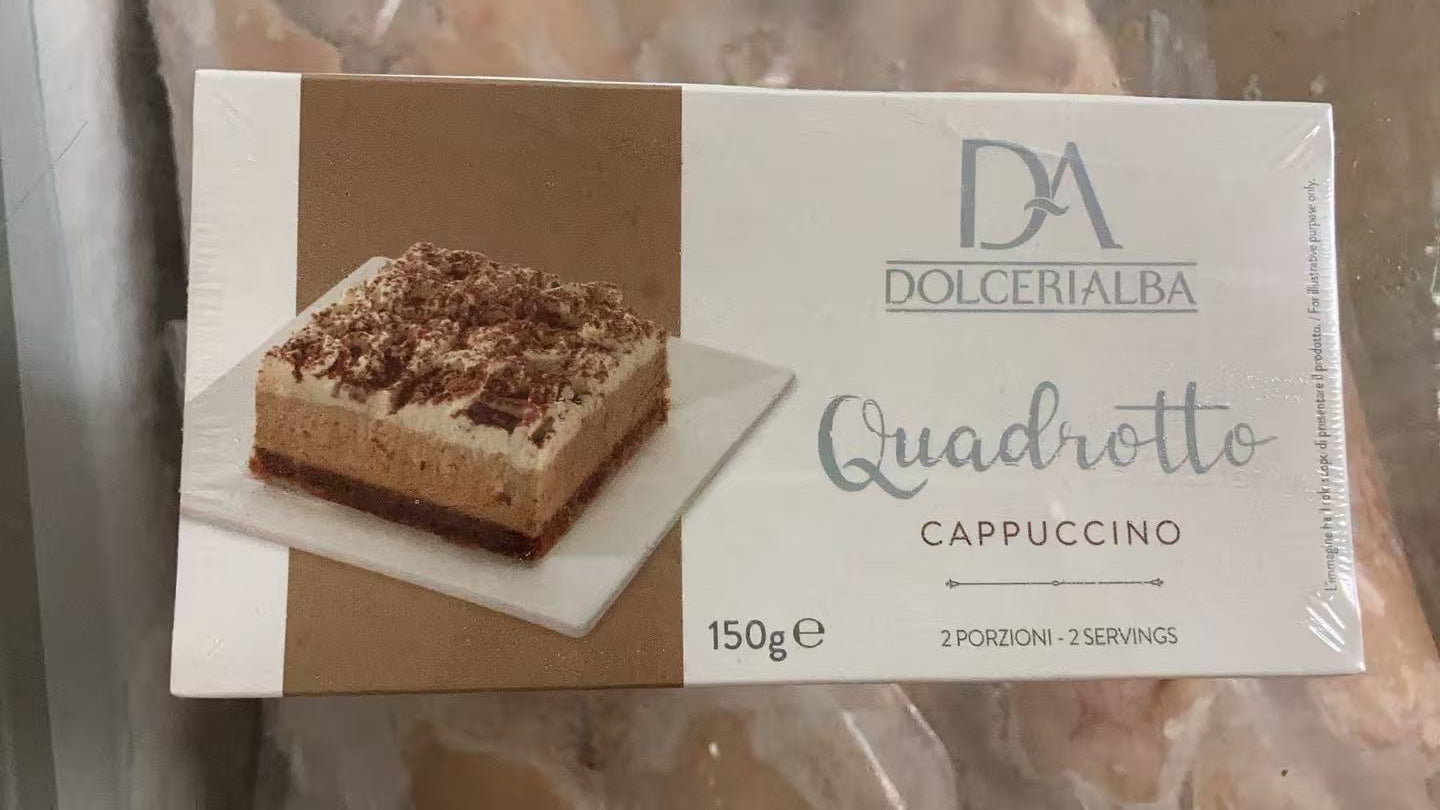 Dolcerialba 意大利製 Quadrotto Cappuccino 咖啡蛋糕 150g｜2人份｜咖啡半冷凍甜品｜家庭聚會甜品