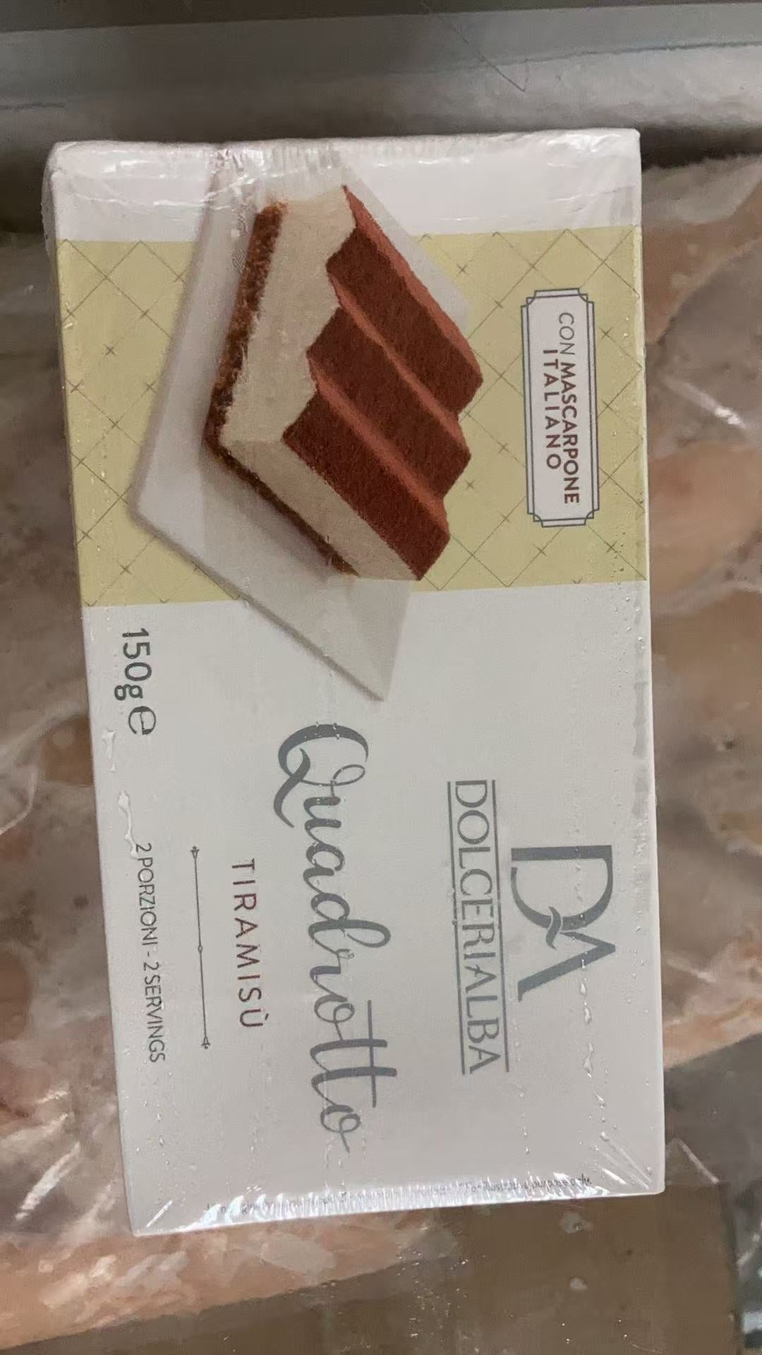 Dolcerialba 意大利製 Quadrotto Tiramisu 提拉米蘇 150g｜2塊，2人份｜Mascarpone 芝士香濃｜家庭聚會甜品