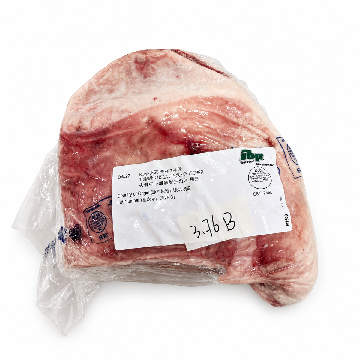 3.76 lb 白底增紅原條牛肉